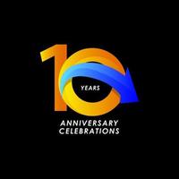 10 ans anniversaire célébration numéro vector illustration de conception de modèle