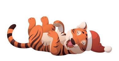 tigre festif - symbole de la nouvelle année 2022 - vecteur