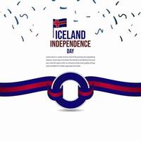 illustration de conception de modèle de vecteur de célébration de la fête de l'indépendance de l'islande