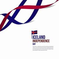 illustration de conception de modèle de vecteur de célébration de la fête de l'indépendance de l'islande