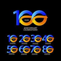 100 ans anniversaire célébration numéro vector illustration de conception de modèle
