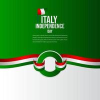 illustration de conception de modèle de vecteur de célébration de la fête de l'indépendance de l'italie