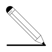 dessin animé icône crayon en noir et blanc vecteur