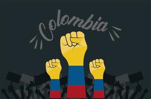 colombiens mains poings vecteur