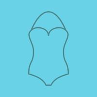 icône linéaire de maillot de bain. maillot de bain monokini. symboles de contour de ligne mince sur fond de couleur. illustration vectorielle vecteur