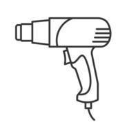 icône linéaire de pistolet thermique. illustration de la ligne mince. symbole de contour. pistolet à air chaud. dessin de contour isolé de vecteur