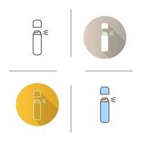 icône de spray anti-transpirant. design plat, styles linéaires et de couleur. déodorant. illustrations vectorielles isolées vecteur