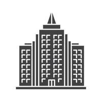 icône de glyphe de gratte-ciel. symbole de silhouette. immeuble de grande hauteur. espace négatif. illustration vectorielle isolée vecteur