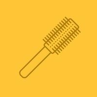 icône linéaire de brosse à cheveux. symboles de contour de ligne mince sur fond de couleur. illustration vectorielle vecteur