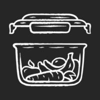 icône de craie de récipient de stockage de nourriture vecteur