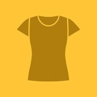 icône de couleur de glyphe de t-shirt pour femmes. symbole de silhouette. espace négatif. illustration vectorielle isolée vecteur