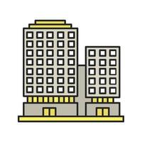 icône de couleur d'immeuble de bureaux. quartier des affaires. illustration vectorielle isolée vecteur