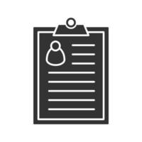 icône de glyphe de carte de patient vecteur