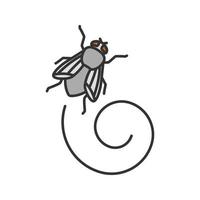 icône de couleur de mouche domestique. musca domestica. mouche insecte. illustration vectorielle isolée vecteur