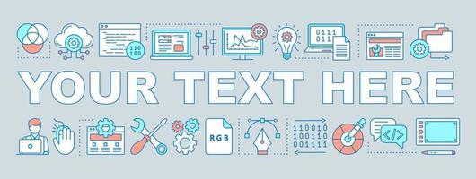 bannière de concepts de mots d'outils de site Web vecteur
