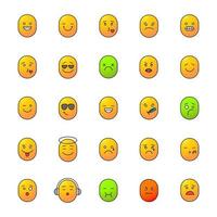 Ensemble d'icônes de couleur smileys. émoticônes. bonne et mauvaise humeur. sentiments, émotions. illustrations vectorielles isolées vecteur