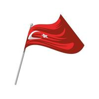 agitant le drapeau de la Turquie vecteur