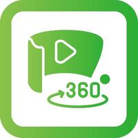 360 diplôme vidéo Créatif icône conception vecteur