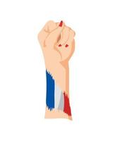 drapeau français main féminine vecteur