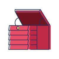 icône d'armoire à outils rouge vecteur