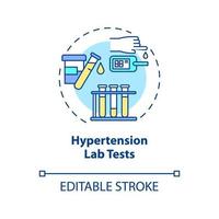 icône de concept de tests de laboratoire d'hypertension vecteur