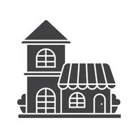 restaurant, icône de glyphe de café. café. symbole de silhouette. boutique. espace négatif. illustration vectorielle isolée vecteur