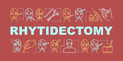 bannière de concepts de mot rhytidectomie vecteur