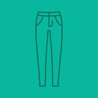 icône linéaire de jeans skinny pour femmes. symboles de contour de ligne mince sur fond de couleur. illustration vectorielle vecteur