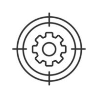 viser l'icône linéaire à crémaillère. paramètres de recherche, options illustration fine ligne. ingénieur trouvant le symbole de contour. dessin de contour isolé de vecteur