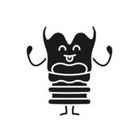 icône de glyphe de caractère larynx heureux vecteur