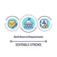 icône de concept de réserves obligatoires bancaires vecteur