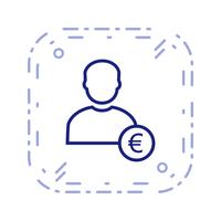Euro avec Man Vector Icon