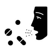 icône de glyphe d'allergies médicamenteuses vecteur