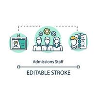 icône de concept de personnel d'admission. comité de sélection. service d'emploi. illustration de ligne mince d'idée de ressources humaines, de carrière et de recrutement. dessin de contour isolé de vecteur. trait modifiable vecteur