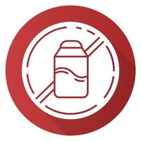 icône de glyphe grandissime design plat rouge sans lactose. lait hypoallergénique. boisson alternative biologique. ingrédient sans produit. régime alimentaire nutritif, alimentation saine. illustration vectorielle vecteur