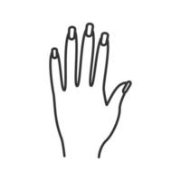 icône linéaire de main de femme. illustration de la ligne mince. manucure. symbole de contour. dessin de contour isolé de vecteur