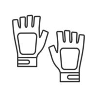 icône linéaire de gants de gym sans doigts vecteur
