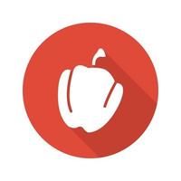 icône de grandissime paprika design plat. poivron rouge. symbole de silhouette de vecteur