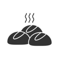 icône de glyphe de petits pains de dîner vecteur