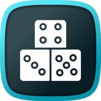 conception d'icône créative de pièce de domino vecteur