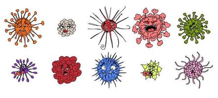 microbes et virus de personnages amusants. Nouveau vecteur