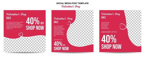 modèle de médias sociaux pour la saint-valentin vecteur