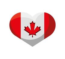 drapeau canadien en coeur vecteur
