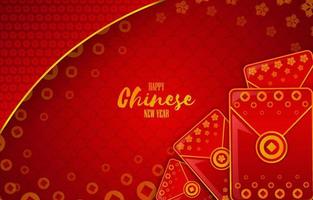 fond de poche rouge nouvel an chinois vecteur