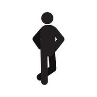 homme debout dans l'icône de silhouette de pose confiante. une personne qui a réussi. illustration vectorielle isolée. patron, homme d'affaires vecteur