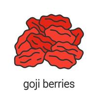 icône de couleur de baies de goji séchées. raisins secs. illustration vectorielle isolée vecteur