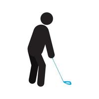 homme jouant au golf icône silhouette. sport. illustration vectorielle isolée. mode de vie sain vecteur