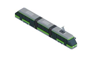 tramway de la ville moderne et verte. nouveau vecteur de style isométrique