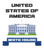 affiche du palais présidentiel avec ruban america new vecteur