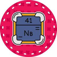 niobium ligne rempli autocollant icône vecteur